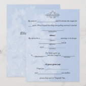 青と白のウェディングアドバイスコメントカスタム 招待状 (正面/裏面)