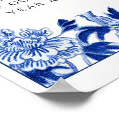 青と白のウェディングシャワー レシピ カード テーブル 10x12 ポスター (角)