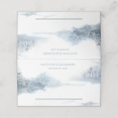 青と白のウェディングレセプション プレイスカード (外部開封)