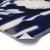 青と白のウサギのポスター中国Dedhamタイルアート ポスター (コーナー)