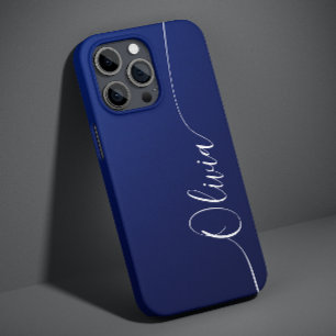 青と白のエレガントな書道スクリプト名 Case-Mate iPhone 14ケース