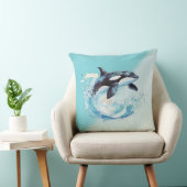 青と白のオクラ海ビーチ 航海の クッション (椅子)