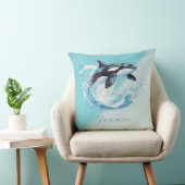 青と白のオクラ海ビーチ 航海の クッション (椅子)