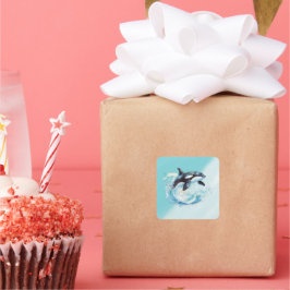 青と白のオクラ海ビーチ 航海の スクエアシール