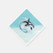 青と白のオクラ海ビーチ 航海の スタンダードカクテルナプキン (角)