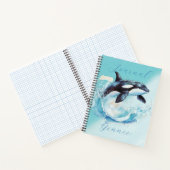 青と白のオクラ海ビーチ 航海の ノートブック (内部)
