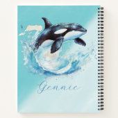 青と白のオクラ海ビーチ 航海の ノートブック (裏面)