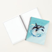 青と白のオクラ海ビーチ 航海の ノートブック (内部)