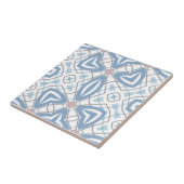 青と白のオペアート抽象芸術幾何モダン図形 タイル (側面)