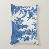 青と白のオリエンタルのシノワセリー アクセントクッション (正面(垂直))