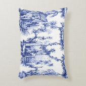 青と白のオリエンタルのシノワセリー アクセントクッション (正面(垂直))
