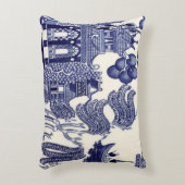青と白のオリエンタルのシノワセリー アクセントクッション (正面(垂直))