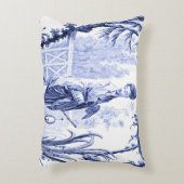 青と白のオリエンタルのシノワセリー アクセントクッション (正面(垂直))