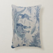 青と白のオリエンタルのシノワセリー アクセントクッション (正面(垂直))