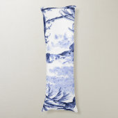 青と白のオリエンタルのシノワセリー ボディピロー (正面縦)