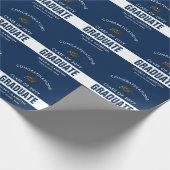 青と白のカスタムの卒業包装紙 ラッピングペーパー (角)