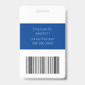 青と白のカスタムロゴセキュリティガードIDバッジ バッジ (Back)