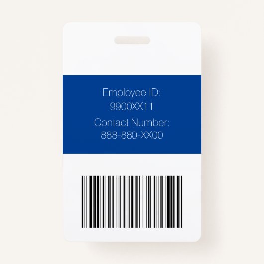 青と白のカスタムロゴセキュリティガードIDバッジ バッジ (裏面)