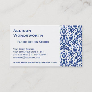 青と白のカスバダマスク 名刺