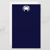 青と白のカニの形 便箋 (正面/裏面)