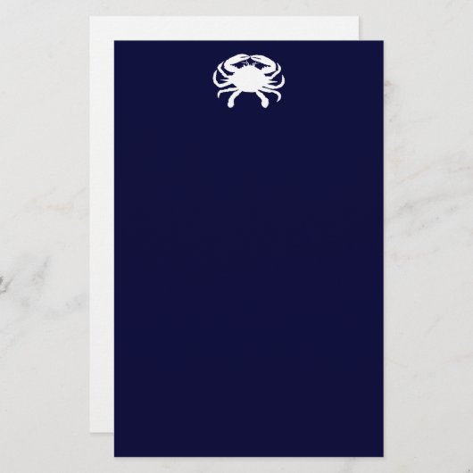 青と白のカニの形 便箋 (正面/裏面)