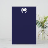 青と白のカニの形 便箋 (スタンド正面)