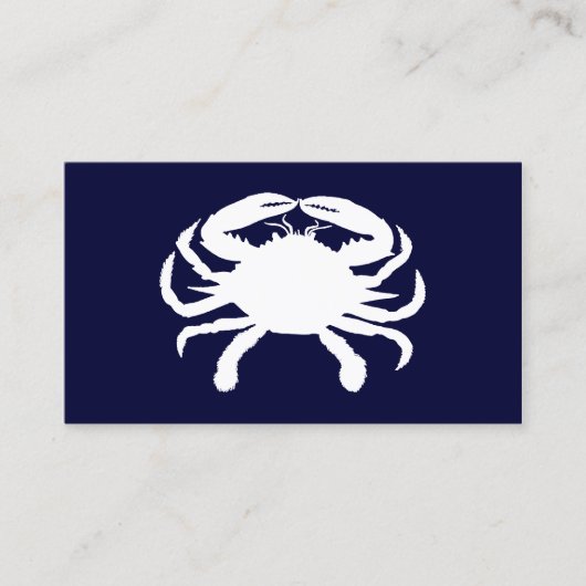 青と白のカニの形 名刺 (正面)