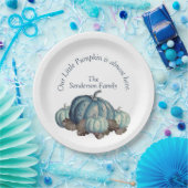 青と白のカボチャの赤ちゃんシャワー ペーパープレート (パーティー)