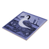 青と白のカモメ海マリンバードカモメ タイル (側面)