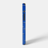 青と白のガラス窓 iPhoneケース (左側面)