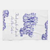 青と白のキッチンタオル大好き キッチンタオル (横)