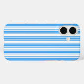 青と白のキャンディストライプーのケースメイトiPhoneケース Case-Mate iPhoneケース (裏面 (横))