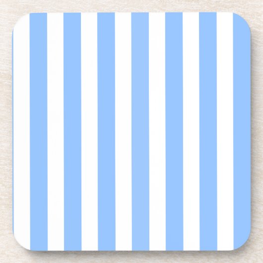 青と白のキャンディストライプー コースター (正面)