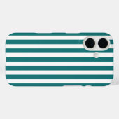 青と白のキャンディストライプ Case-Mate iPhoneケース (裏面 (横))