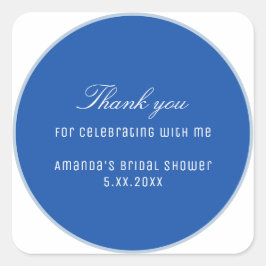 青と白のギフト スクエアシール