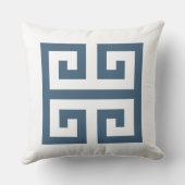 青と白のギリシャ鍵 クッション (裏面)
