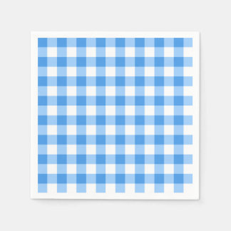 青と白のギンガムチェックパターン スタンダードカクテルナプキン