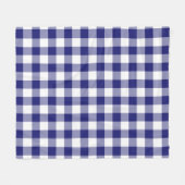 青と白のギンガムチェック柄 フリースブランケット (正面(横))