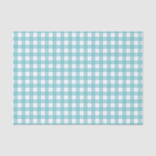青と白のギンガムデザイン 薄葉紙 (正面)