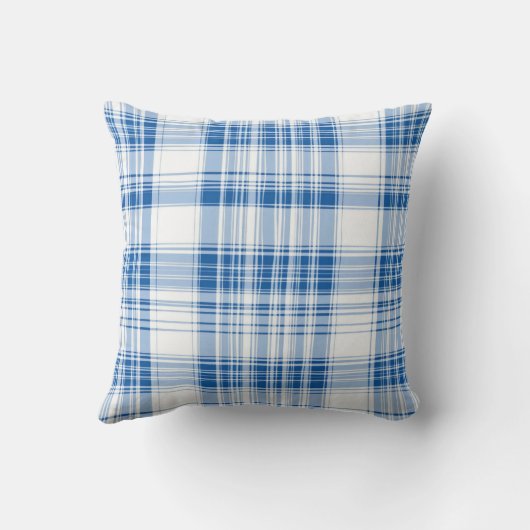 青と白のギンガムプレイドのパタストライプのーン クッション (裏面)