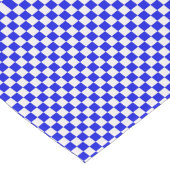 青と白のギンガ市松模様にム ロングテーブルランナー (コーナー)