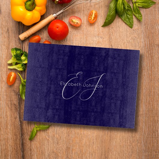 青と白のクラシックミニマリストの名カスタマイズ前 カッティングボード