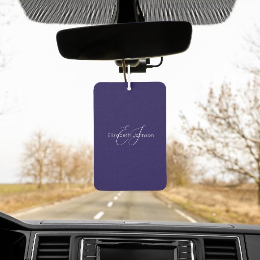 青と白のクラシックミニマリストの名カスタマイズ前 カーエアーフレッシュナー