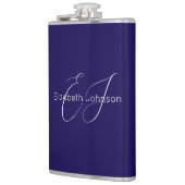 青と白のクラシックミニマリストの名カスタマイズ前 フラスク (左)