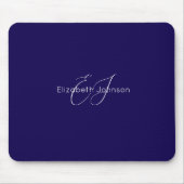 青と白のクラシックミニマリストの名カスタマイズ前 マウスパッド (正面)