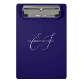 青と白のクラシックミニマリストの名カスタマイズ前 ミニクリップボード (正面)