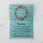 青と白のクリスマスあなたの写真航海の水 シーズンカード (内部)