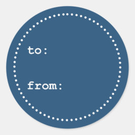 青と白のクリスマスギフトラウンドステッカー ラウンドシール