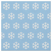 青と白のクリスマススノーフレークのパターン ファブリック (クローズアップ)