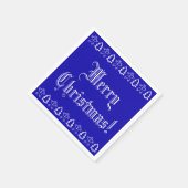 青と白のクリスマスツリージンジャーブレッドマンかわいい スタンダードカクテルナプキン (角)